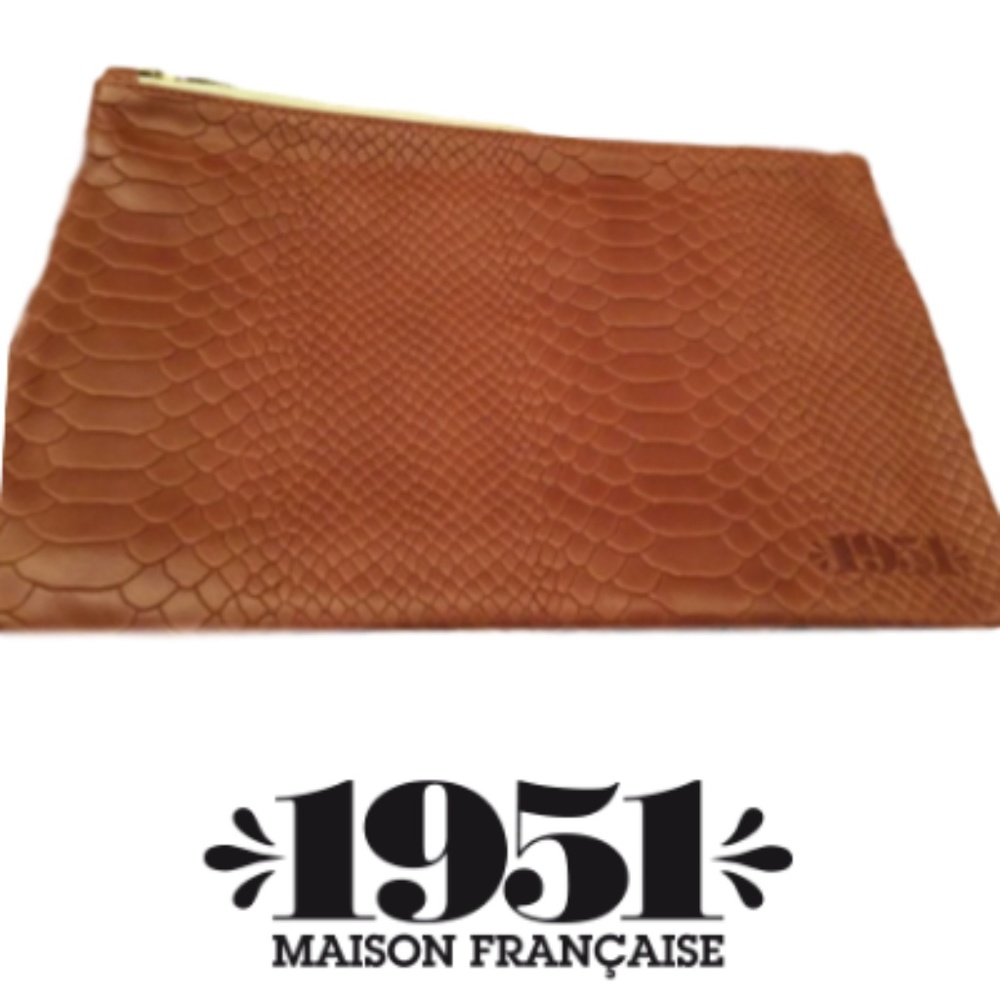 1951 Maison Francaise Golden Brown Python Clutch